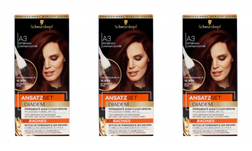 3x Schwarzkopf Diadem Ansatzset A3 Rotbraun , EAN4015100707632