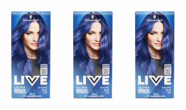3x Schwarzkopf Live Ultra Brights Electric Blue 095 EAN4015100816969