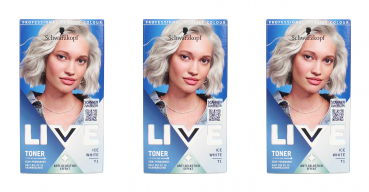 3x Schwarzkopf Live Toner Ice White T1 Haartoner EAN4015100876093