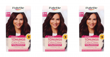 3x Palette Intensive Tönungs Color-Creme Haarfarbe 4-68 Rotbraun EAN4015100814316