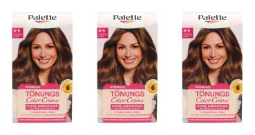 3x Palette Intensive Tönungs Color-Creme Haarfarbe 6-5 Kastanienblond EAN4015100814354