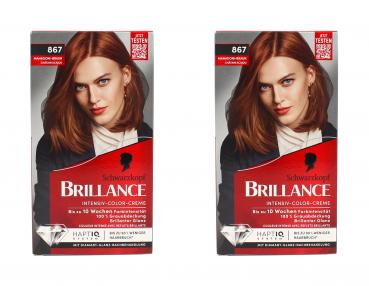 2x Schwarzkopf Brillance Intensiv-Color-Creme 867 Mahagoni-Braun EAN4015100441420