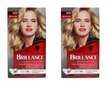 2x Schwarzkopf Brillance Intensiv-Color-Creme 825 Beige Blond EAN4015100801170