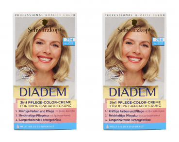 2x Schwarzkopf Diadem 3in1 Pflege-Color-Creme 794 Ultra Hellblond EAN4015100743777