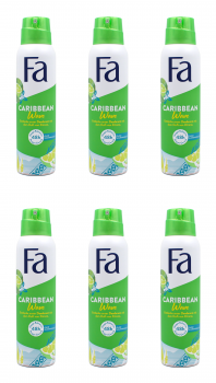 Fa Caribbean Wave Deodorant Deo Spray , 6x150ml EAN4015100429282
