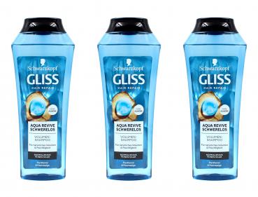 Gliss Hair Repair Aqua Revive Schwerelos Volumen Shampoo , 3x250ml EAN4015100803501