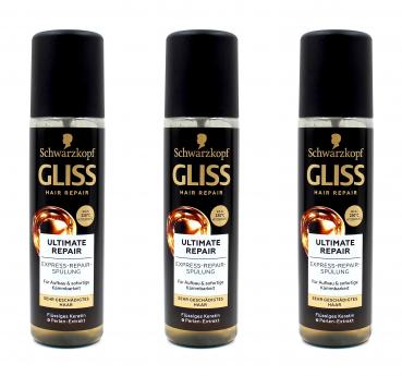 Gliss Kur Hair Repair Ultime Repair Express-Repair-Spülung , 3x200ml EA339642