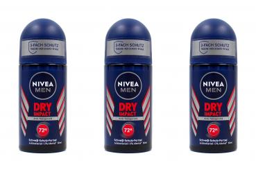 Nivea Men Dry Impact Anti-Transpirant Roll-On, 3x50ml EAN42419358