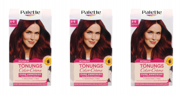 3x Palette Intensive Tönungs Color-Creme Haarfarbe 5-8 Mahagoni EAN4015100814330