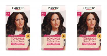 3x Palette Intensive Tönungs Color-Creme Haarfarbe 5-0 Mittelbraun EAN4015100814293