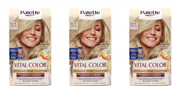 3x Poly Palette Vital Color Intensive Creme-Haarfarbe 10-11 Silberblond EAN4015100802658
