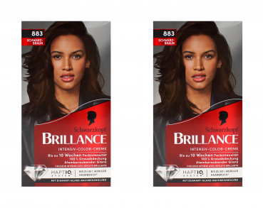 2x Schwarzkopf Brillance Intensiv-Color-Creme 883 Schwarz Braun EAN4015100444209