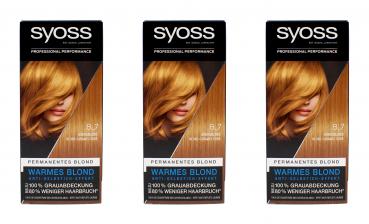 3x Syoss Honigblond 8_7 Warmes Blond Permanente Coloration , EAN4015100324006