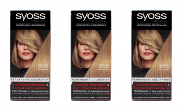 3x Syoss Natürliches Mittelblond 7_1 Permanente Coloration , EAN4015100802351