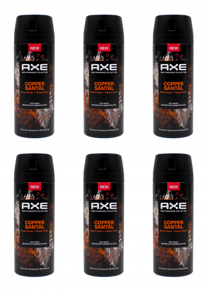 Axe Deospray Copper Santal Deodorant Bodyspray , 6x150ml EAN8720181297649