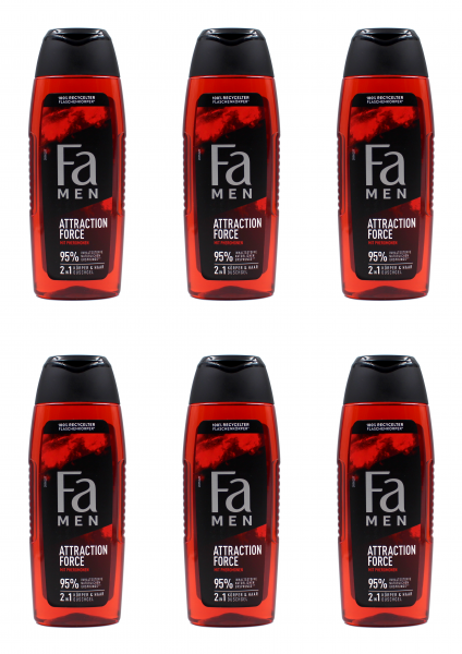 Fa Men Attraction Force 2in1 Duschgel Körper & Haar , 6x250ml EAN4015100427806