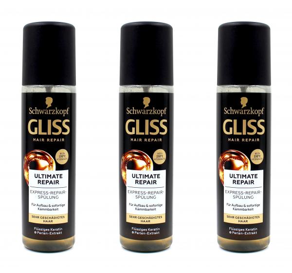 Gliss Kur Hair Repair Ultime Repair Express-Repair-Spülung , 3x200ml EA339642