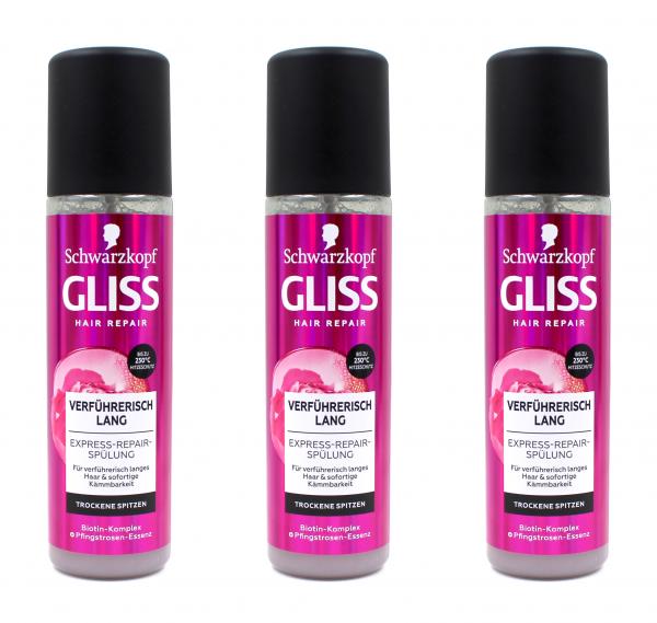 Gliss Hair Repair Verführerisch Lang Express-Repair-Spülung , 3x200ml EA339680