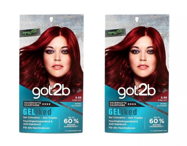 2x got2b Geliked Haarfarbe 6.88 Rubin Rot EAN4015100717655