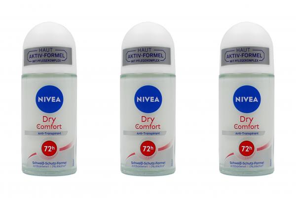 Nivea Dry Comfort Anti-Transpirant Roll-on , 3x50ml EAN42419365