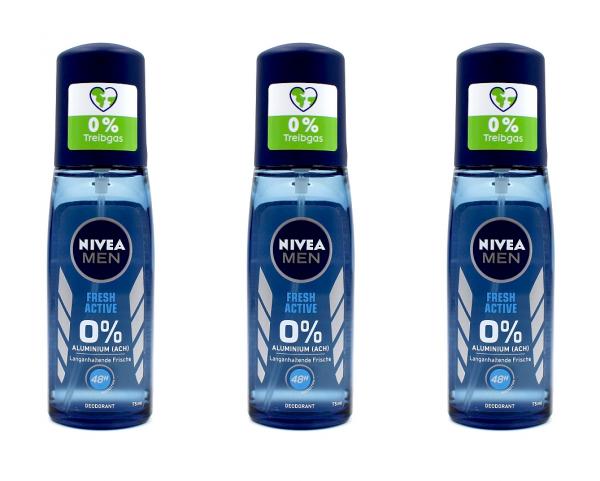 Nivea Men Fresh Active Deodorant Zerstäuber , 3x75ml EAN4005900471758