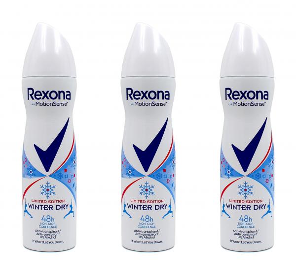 Rexona MotionSense™ Winter Dry Deo Spray , 3x150ml EAN8710847925016