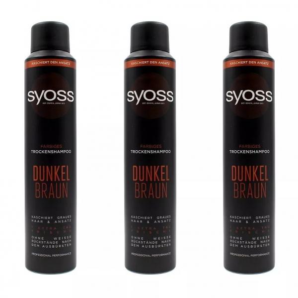Syoss Farbiges Trockenshampoo Dunkelbraun , 3x200ml EAN4015100722284